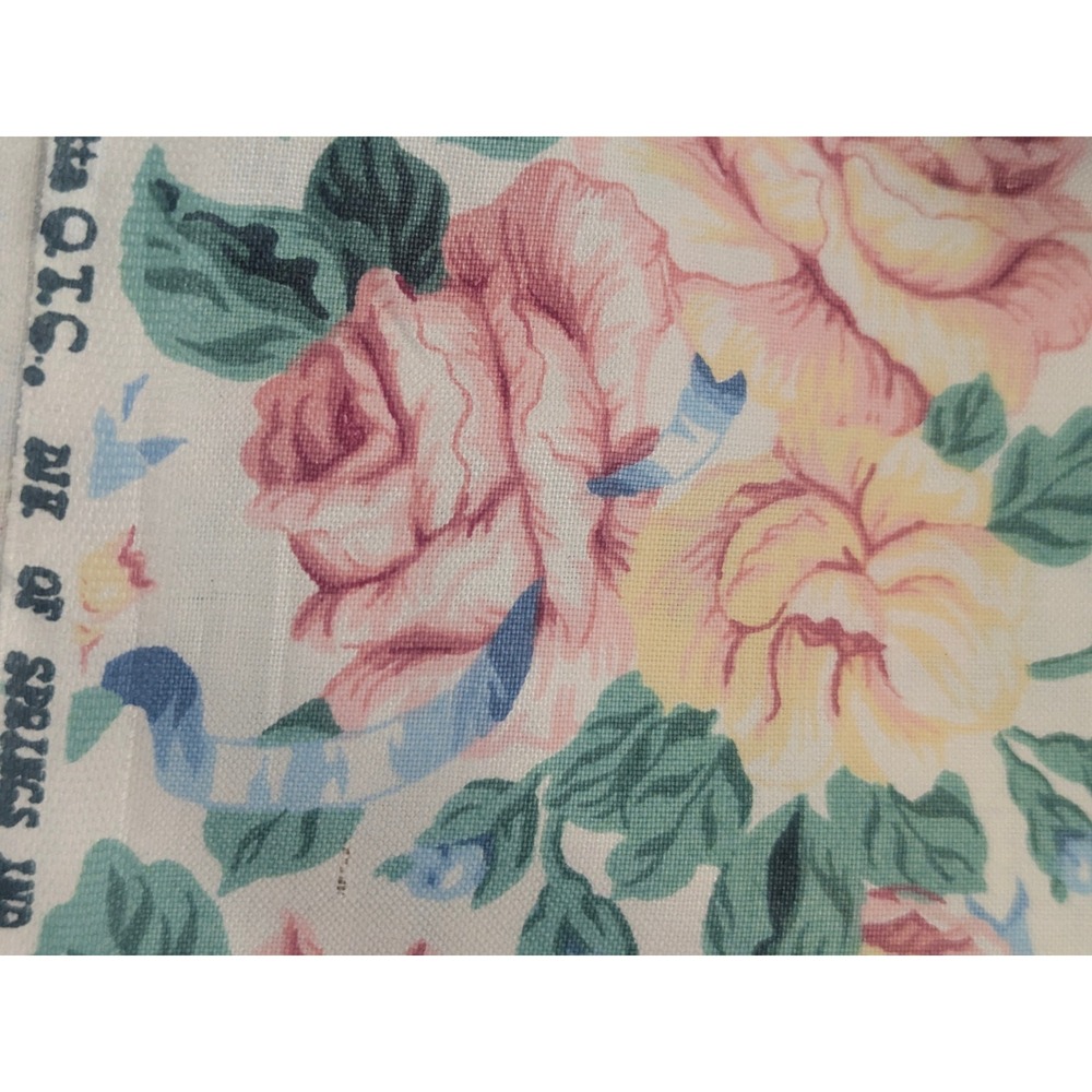 Vintage 1991 Eileen West Wamsutta Rose Floral Chintz Fabric 44x58 Cottage